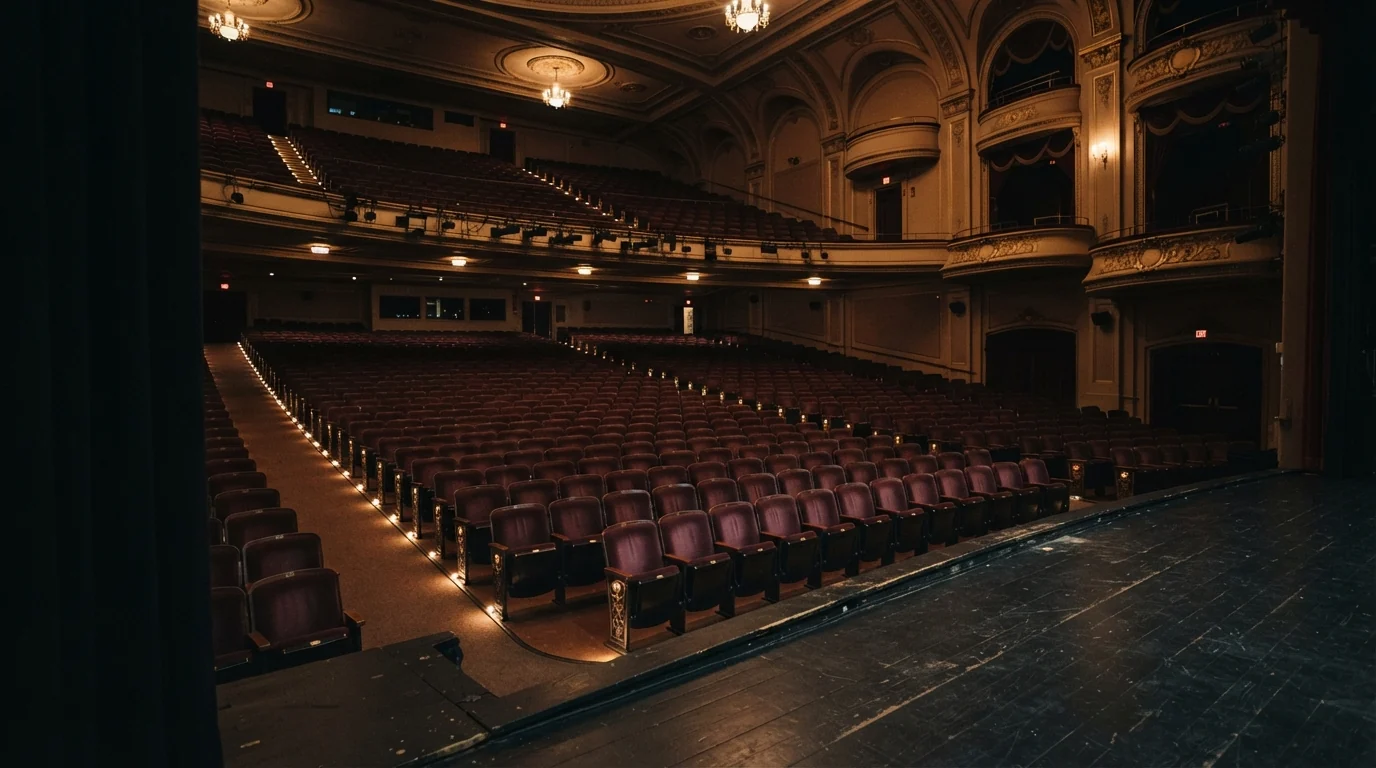 A classic theater auditorium viewed from the stage